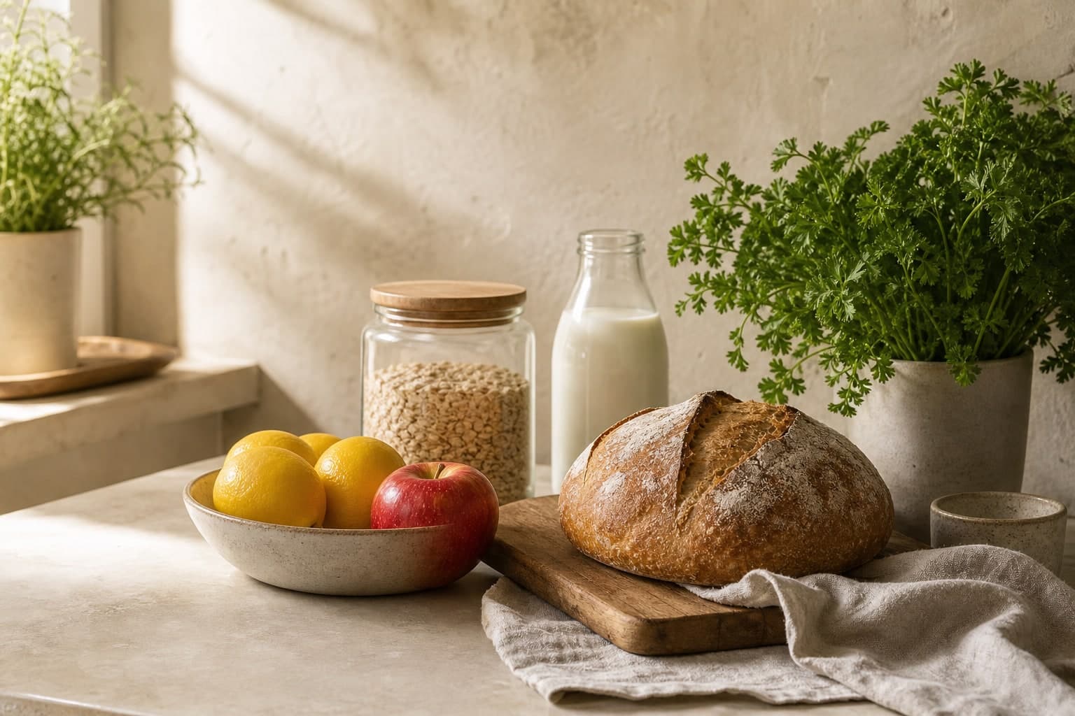 Fresh bread, fruit and pantry staples selected with care